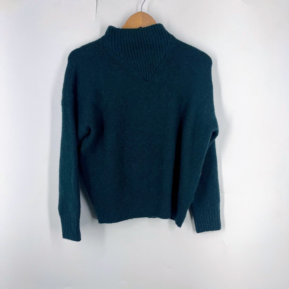Madewell Forest Green Wool Alpaa Blend Mock Neck Sweater NC649 Womens Size S